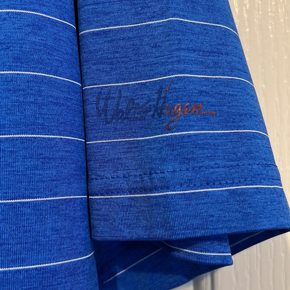 Walter Hagen Golf Striped Shirt Blue and White Large - Picture 5 of 9
